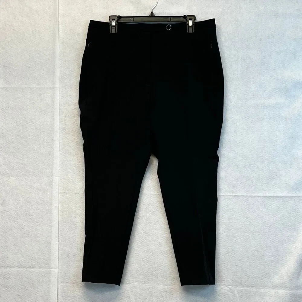 WORTHINGTON Women’s Slim Leg Pants 14P Black Stretch Zip Pockets NWT‎ Stretch